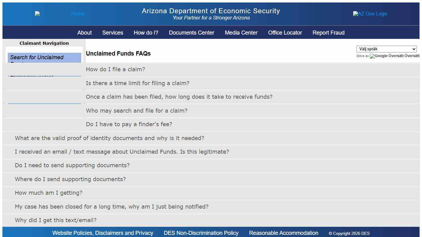 Unclaimed Funds FAQs
